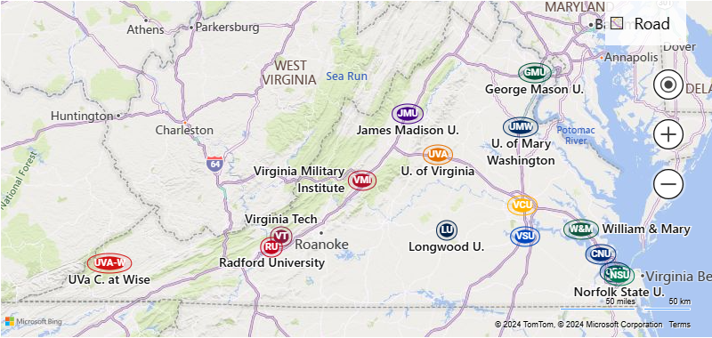  Public Four-year Colleges in Virginia